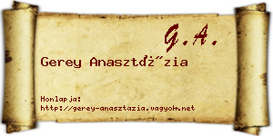 Gerey Anasztázia névjegykártya